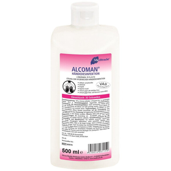 Alcoman® - Händedesinfektion Gel - Handreiniger 500 ml