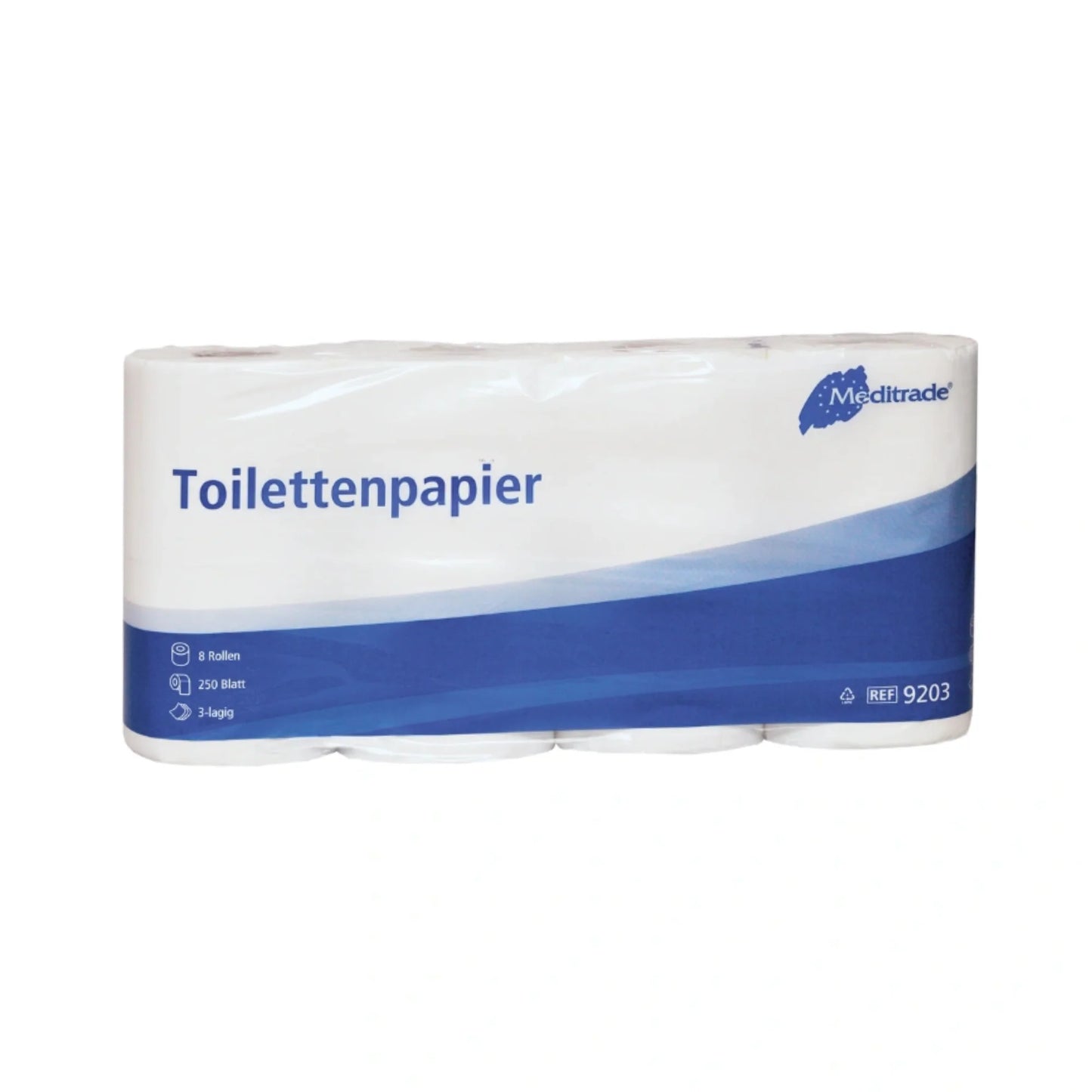 Meditrade - Toilettenpapier - 250 Blatt pro Rolle, 8 Rollen