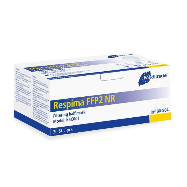 20 Stück - Meditrade FFP2 Atemschutzmaske Mundschutzmaske ohne Ventil