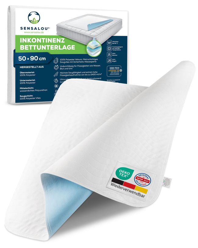 Sensalou Incontinence Bed Pad - Protector (Reusable Bed Protection)