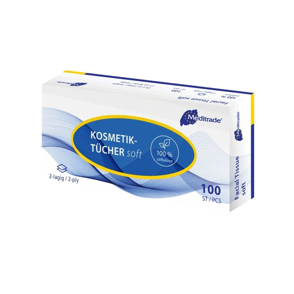 100 Stück Kosmetiktücher Box 2-lagig 100% Zellstoff