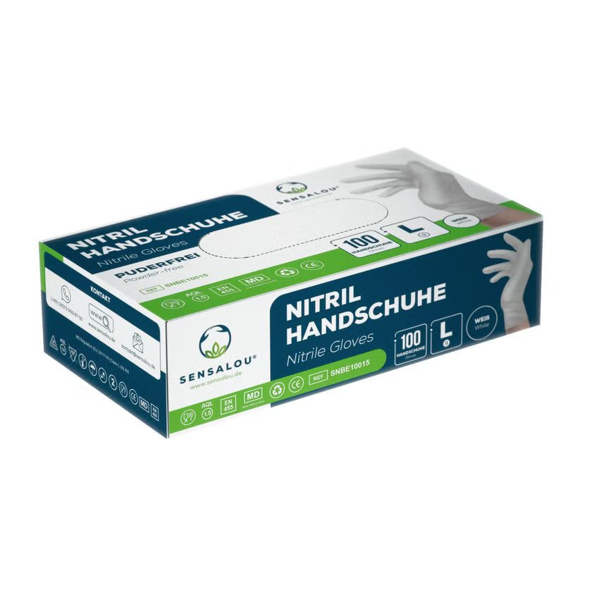 Sensalou Disposable Nitrile Examination Gloves, Powder-Free, Latex-Free 