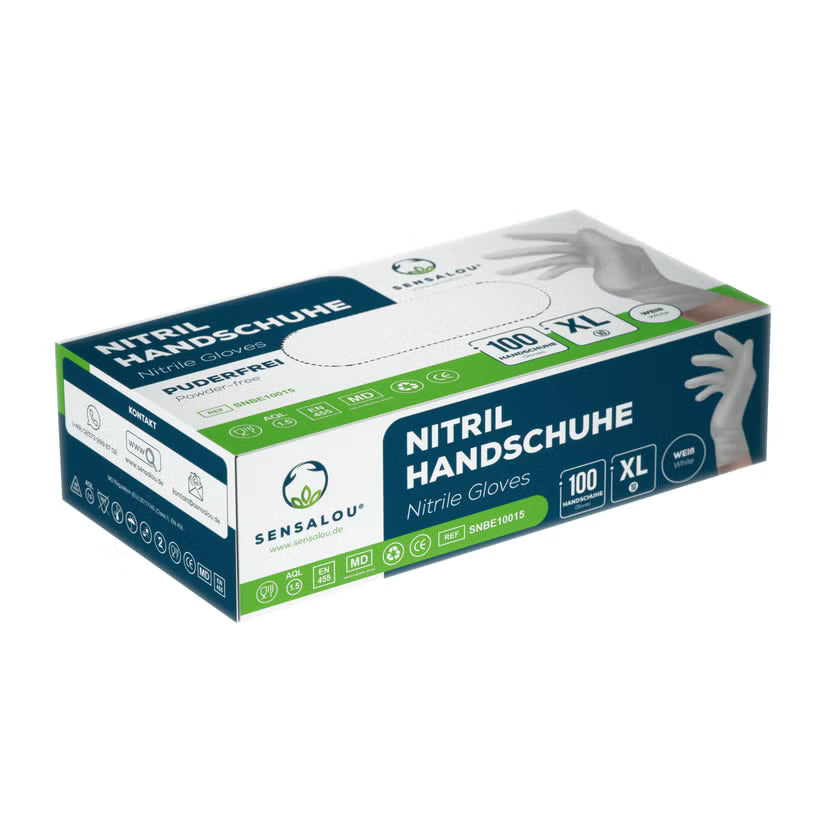 Sensalou Einweg Handschuhe Nitril Untersuchungshandschuhe puderfrei latexfrei